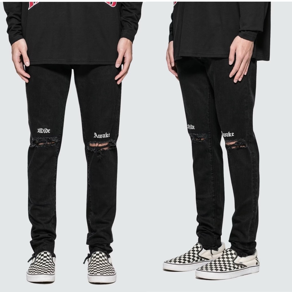 Represent Wide Awake Destroyer Denim Black Jeans‎